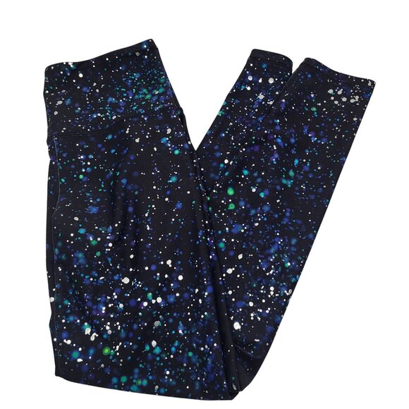 Old Navy Pants - OLD NAVY ACTIVE POWERSOFT HIGH RISE 7/8 LEGGING GO DRY SMALL BLACK FOIL DAMASK